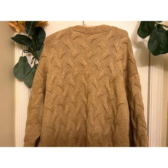 Simplee Apparel Women’s Long Sleeve Chunky Knit Cozy Sweater Tan Medium - Picture 8 of 14